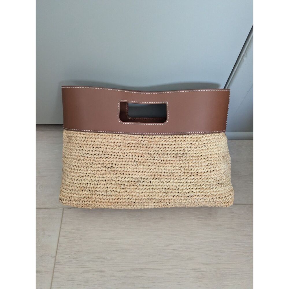 NWT Jcrew Handknotted Raffia Clutch CH249 summer coastal resort